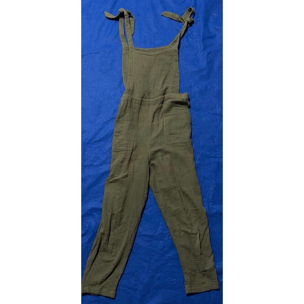 UpWest Olive Green Gauze Tie-Strap Jumpsuit Women’s Small